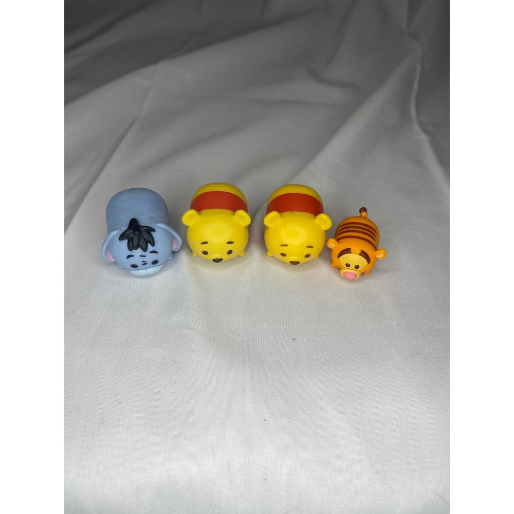 Disney Tsum Tsum Winnie the Pooh Eeyore Tigger Vinyl Figure Lot of 4 Mini Toys